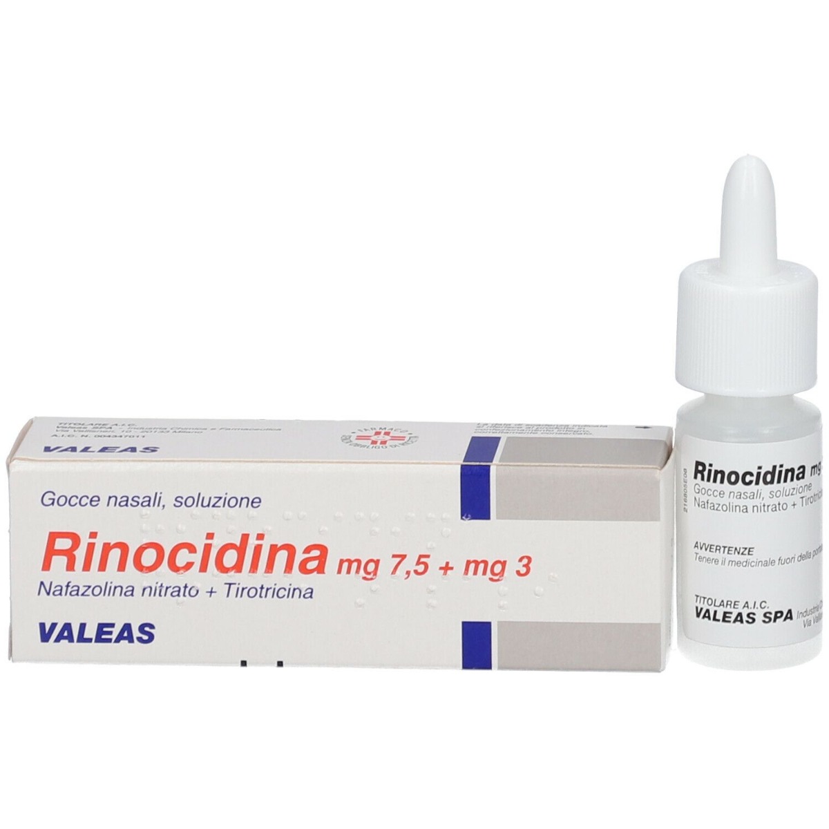 Rinocidina Gocce Nasali 7,5mg + 3mg Nafazolina / Tirotricina 15 ml