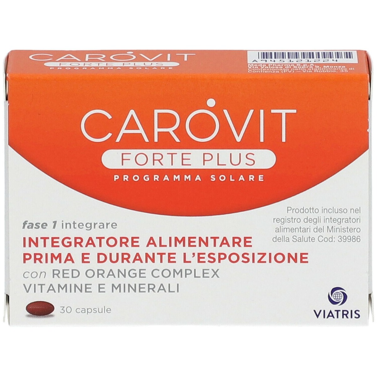 Carovit Forte Plus Integratore Abbronzatura 30 Capsule