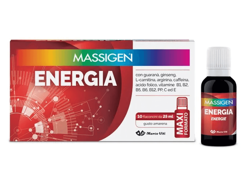 Massigen Energia Integratore Tonico Energetico 10 Flaconcini 25 ml