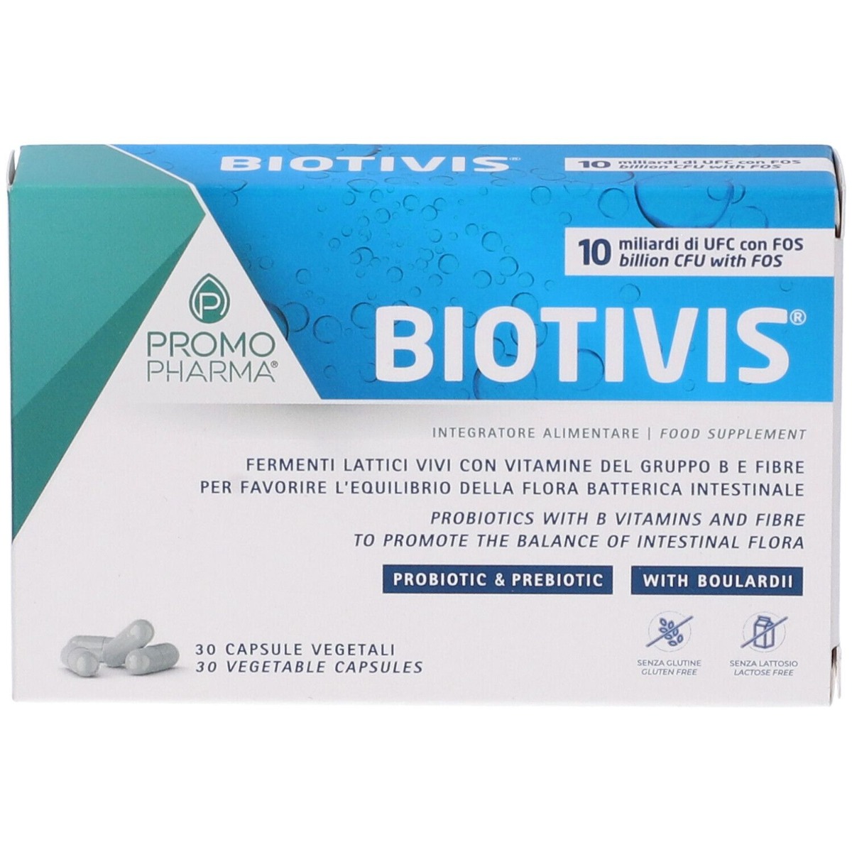 Biotivis 10 Miliardi di Probiotici Integratore per Intestino 30 Cap...