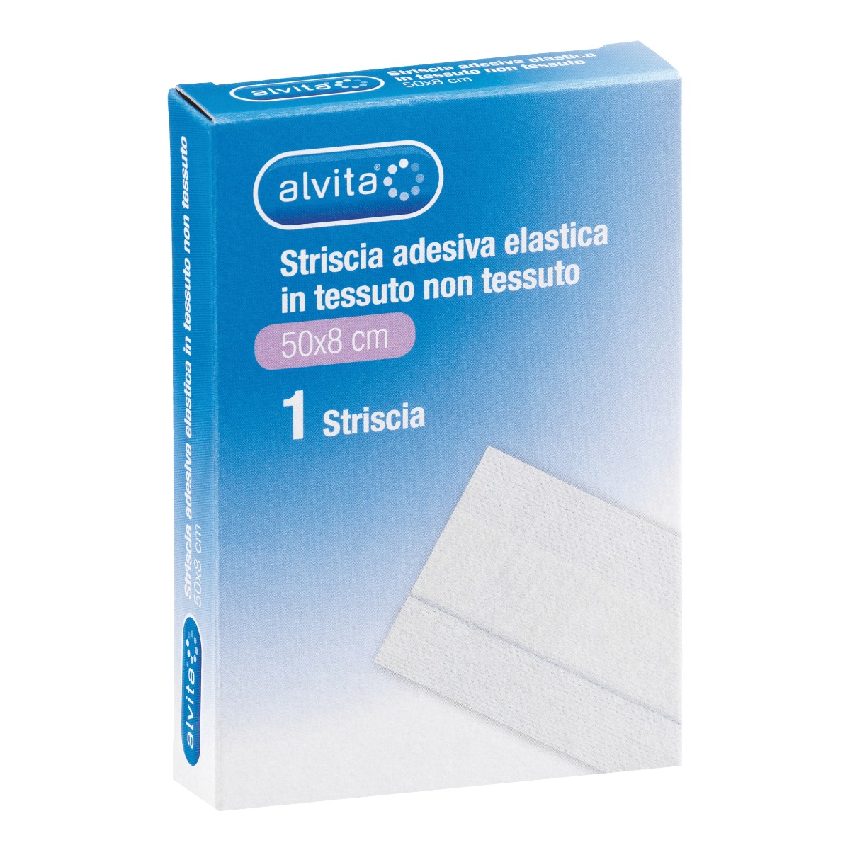 Alvita Striscia Adesiva Elastica in Tessuto non Tessuto 50 x 8 cm 1 Pezzo