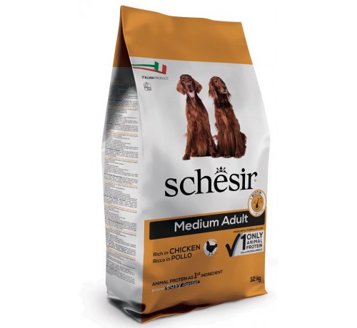 Schesir Monoproteico Per Cane Medium Adult Con Pollo Da 12 Kg