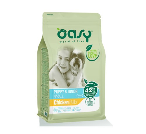 Oasy Cane Lifestage Puppy&amp;Junior Small Pollo 1 Kg New Pack