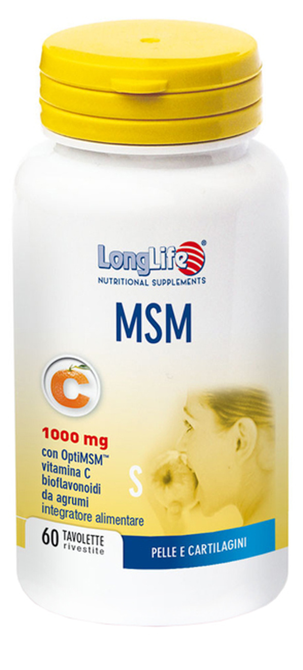 Longlife msm integratore per pelle, capelli e cartilagini - 60tavolette - Immagine 3