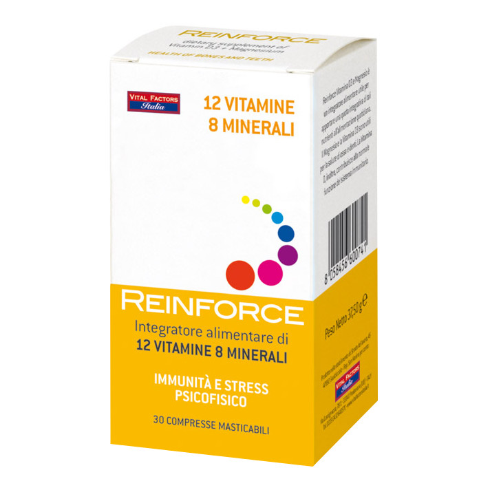 Reinforce 12 vitamine + 8 minerali 30 compresse masticabili