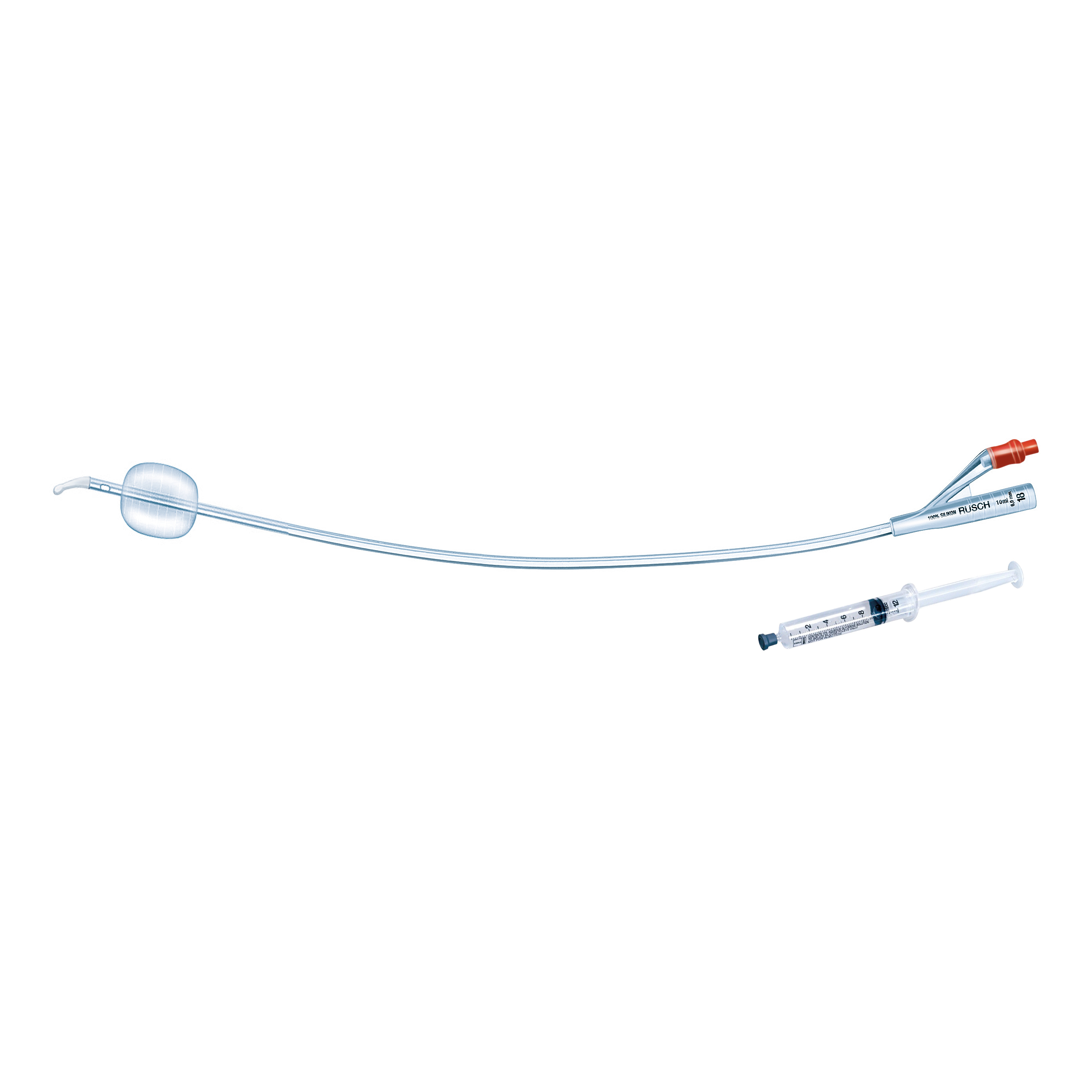Catetere vescicale foley brillant plus aquaflat maschile a permanenza punta tiemann 1 foro laterale in silicone 100% con palloncino diametro ch20 1 pezzo