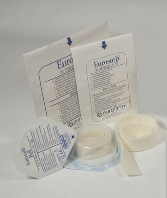Medicazione di alginato di calcio in compressa di garza misura 10x10cm eurosorb 10 pezzi