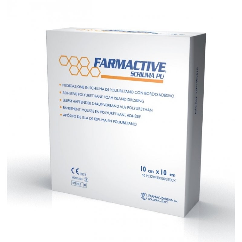 Cerotto farmactive schiuma in poliuretano adulti 10x10cm 10 pezzi