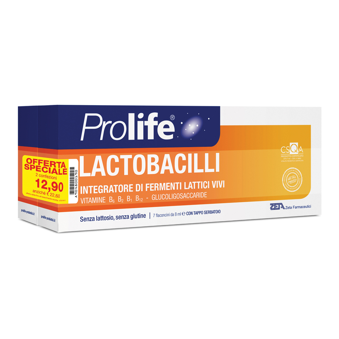 Prolife lactobacilli due confezioni da 7 flaconcini da 8 ml