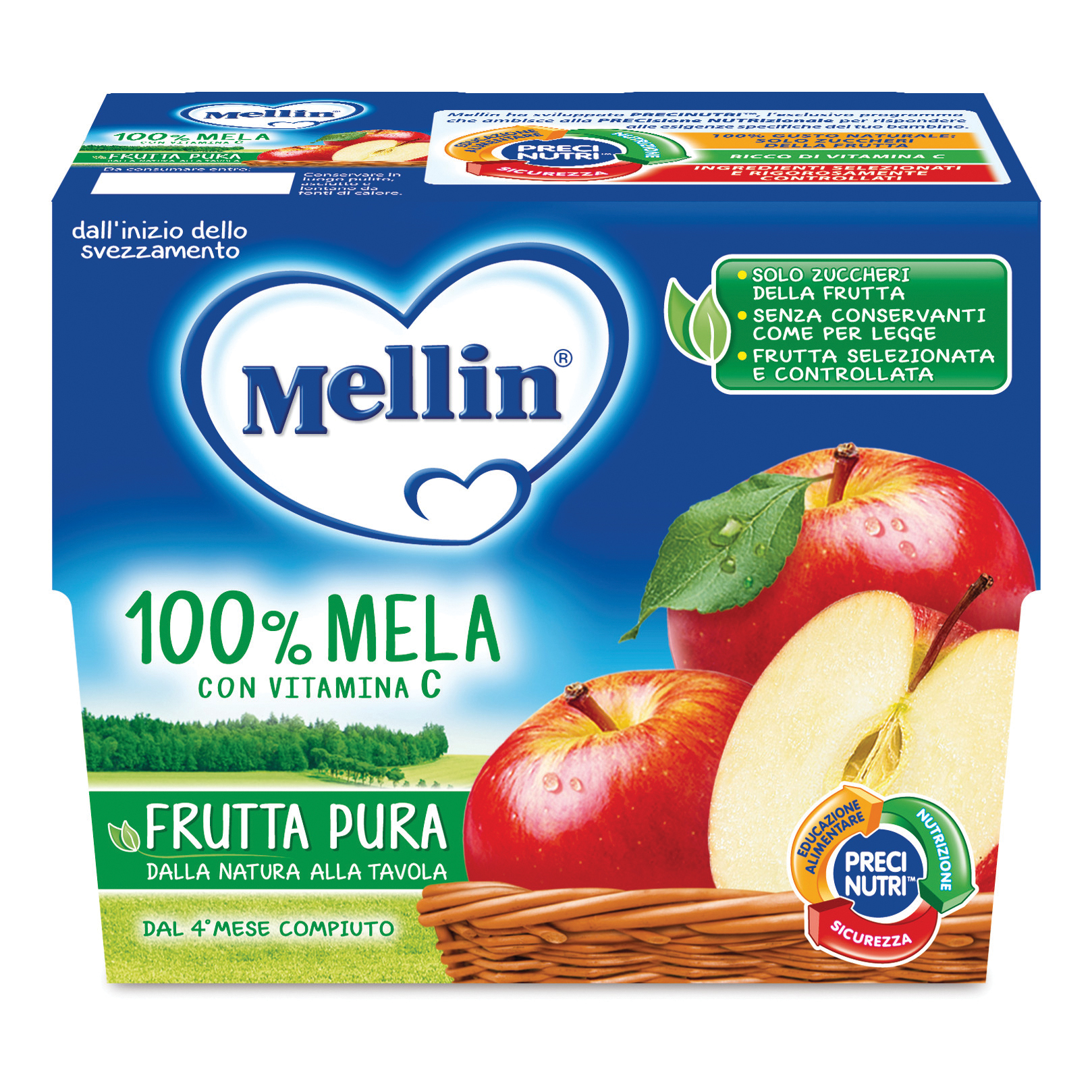 Mellin fr.pura mela 4x100g