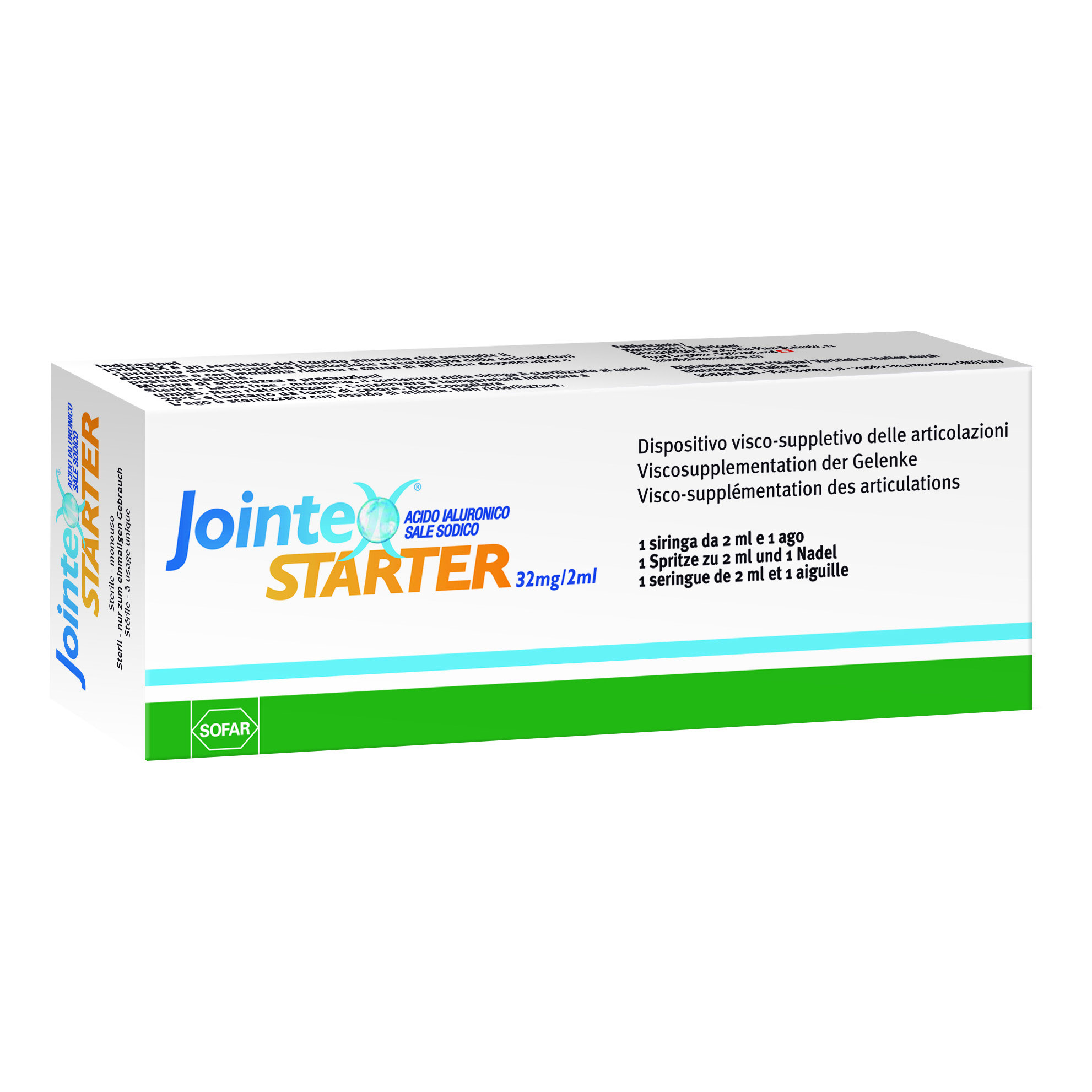 Siringa intra-articolare jointex starter acido ialuronico 32mg/2ml 2 ml 1 pezzo