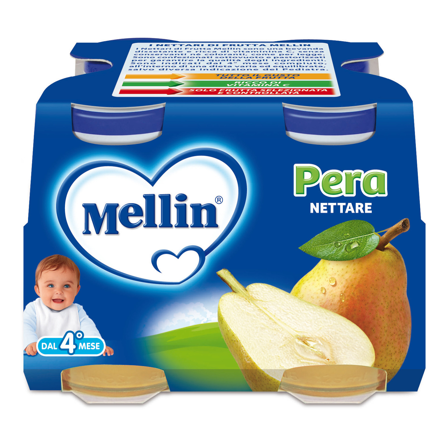 Mellin nettare pera 4x125ml