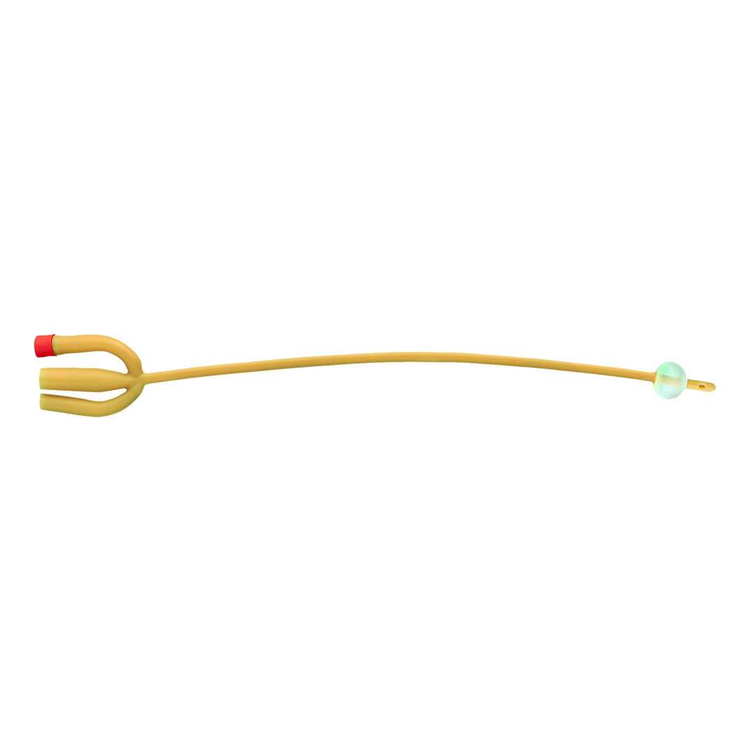 Catetere foley in lattice siliconato punta nelaton a 3 vie con palloncino 5-15ml diametro ch22 7,33mm lunghezza 40cm