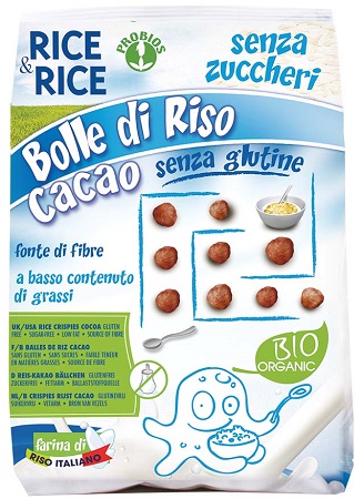 Rice&amp;rice bolle di riso al cacao 150 g senza lievito