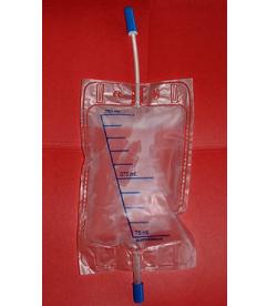 Sacca di drenaggio gamba per raccolta urina in pvc morbido colore trasparente con scala graduata capacita' 0,75 litri con tubo corto personal 10 pezzi