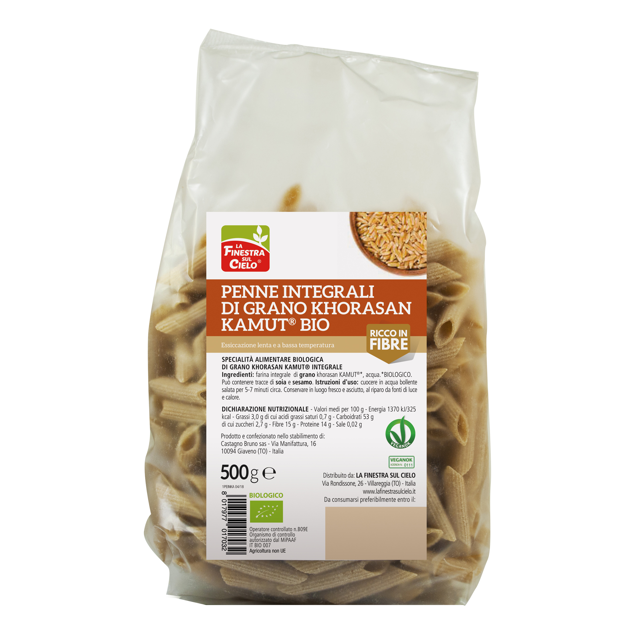 Penne integrali di kamut bio