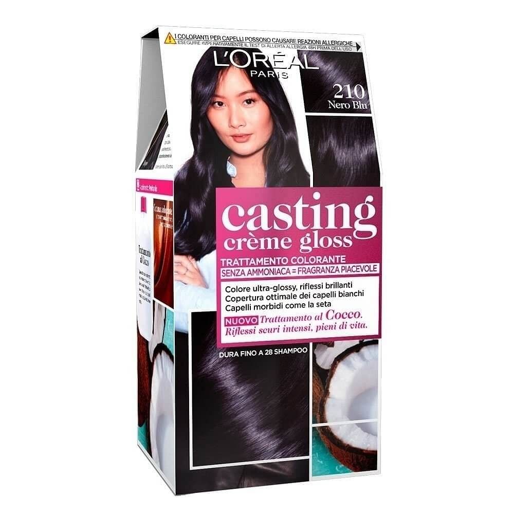 L’Oreal Paris - tinta per capelli casting creme gloss senza ammoniaca n210 nero blu