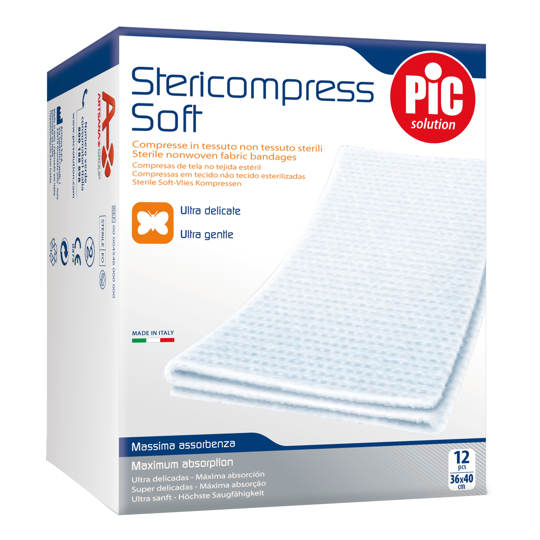 Pic Stericompress Soft 7,5 x 7,5 cm 12 Compresse