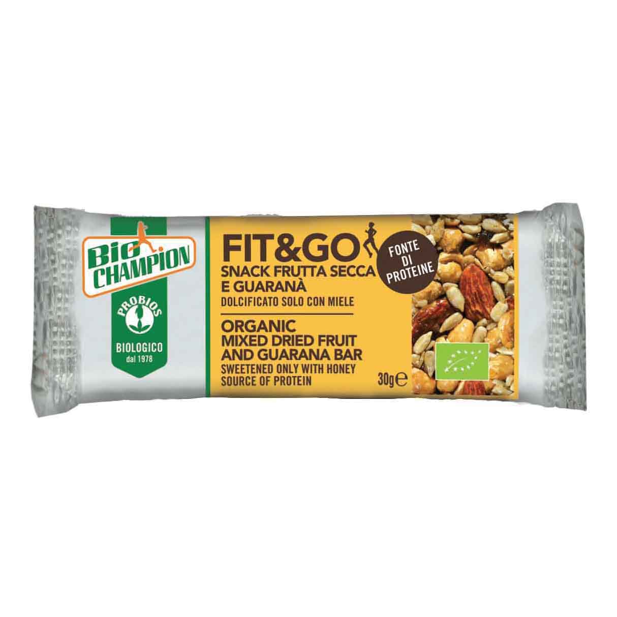 Biochampion fit&amp;go barretta energetica frutta secca/guarana' 30 g