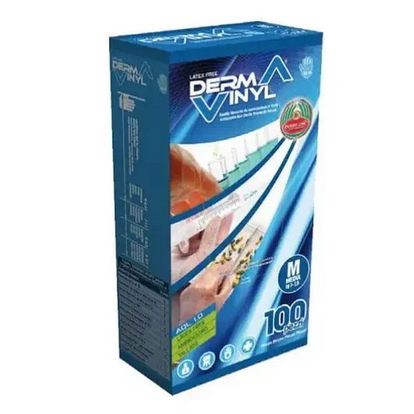 Guanto da esaminazione monouso non sterile in vinile senza polvere dermavinyl powder free taglia small misura 6-6,5 100 pezzi