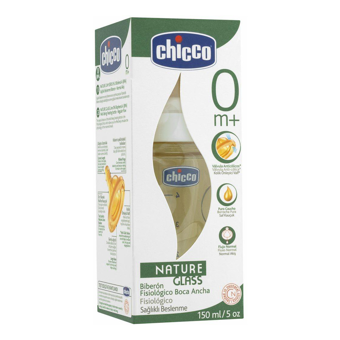 Chicco Biberon 150ml vetro Caucciù 1f