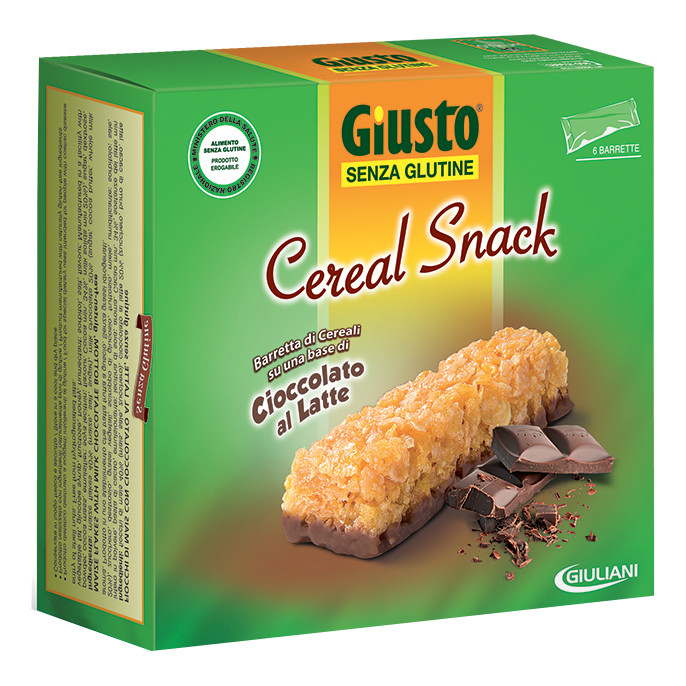 Giusto Cereal Snack Cioccolato Latte Senza Glutine Per Celiaci 6x25g