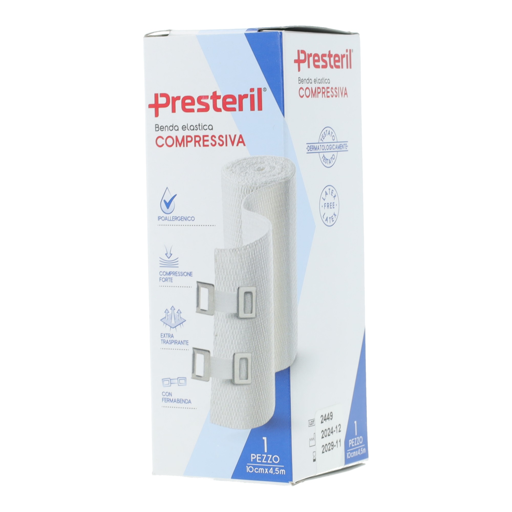 Benda medipresteril compressione forte m4,5x10cm tesi