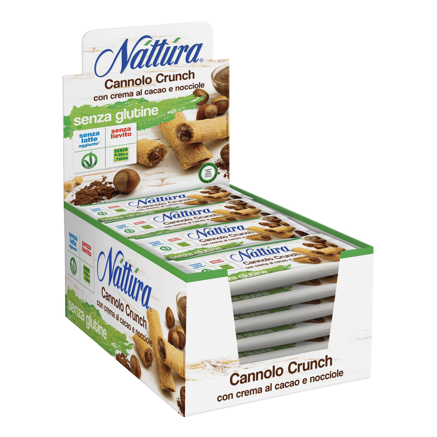Nattura cannolo crunch cacao e nocciole 5 pezzi da 25 g