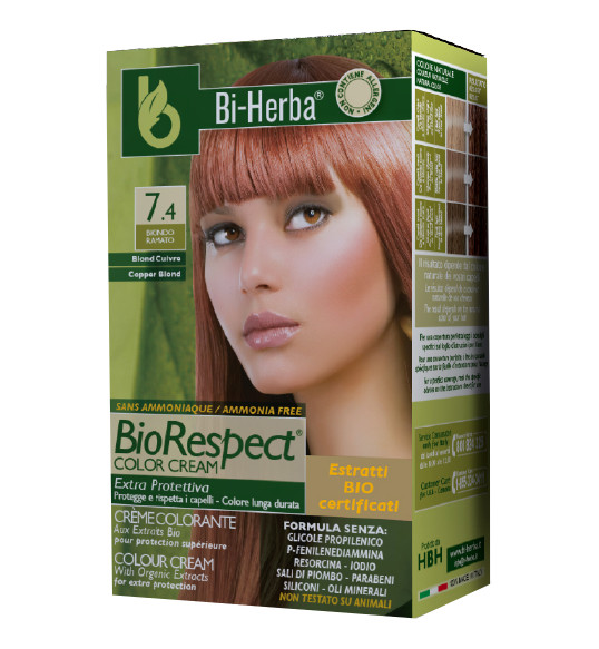 Bi-herba kit 7,1 biondo cenere 1 emulsione ossidante 60 ml + 1 colorante 60 ml + 1 trattamento dopocolore 15 ml