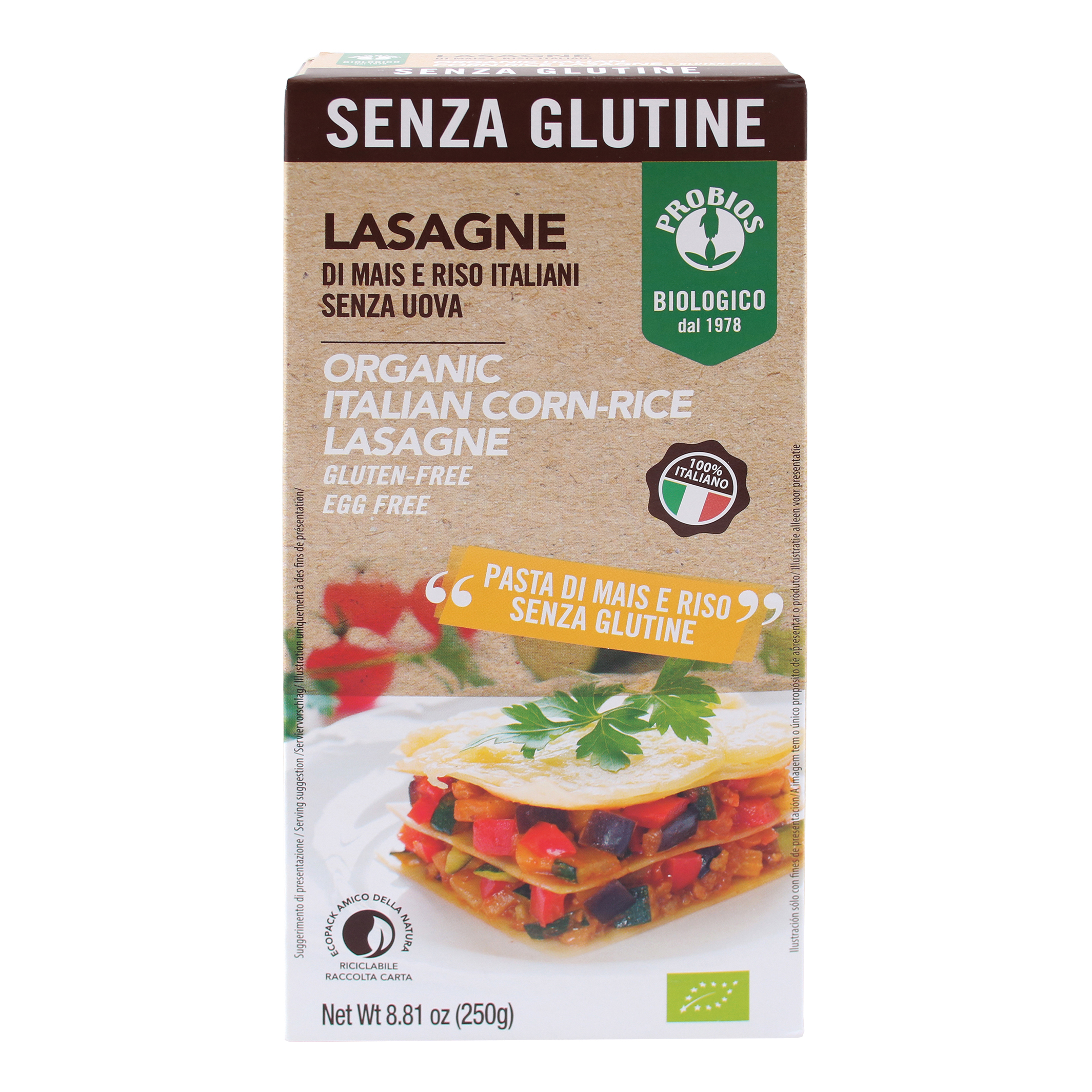 Viva mais lasagne di mais e riso 250 g senza uova