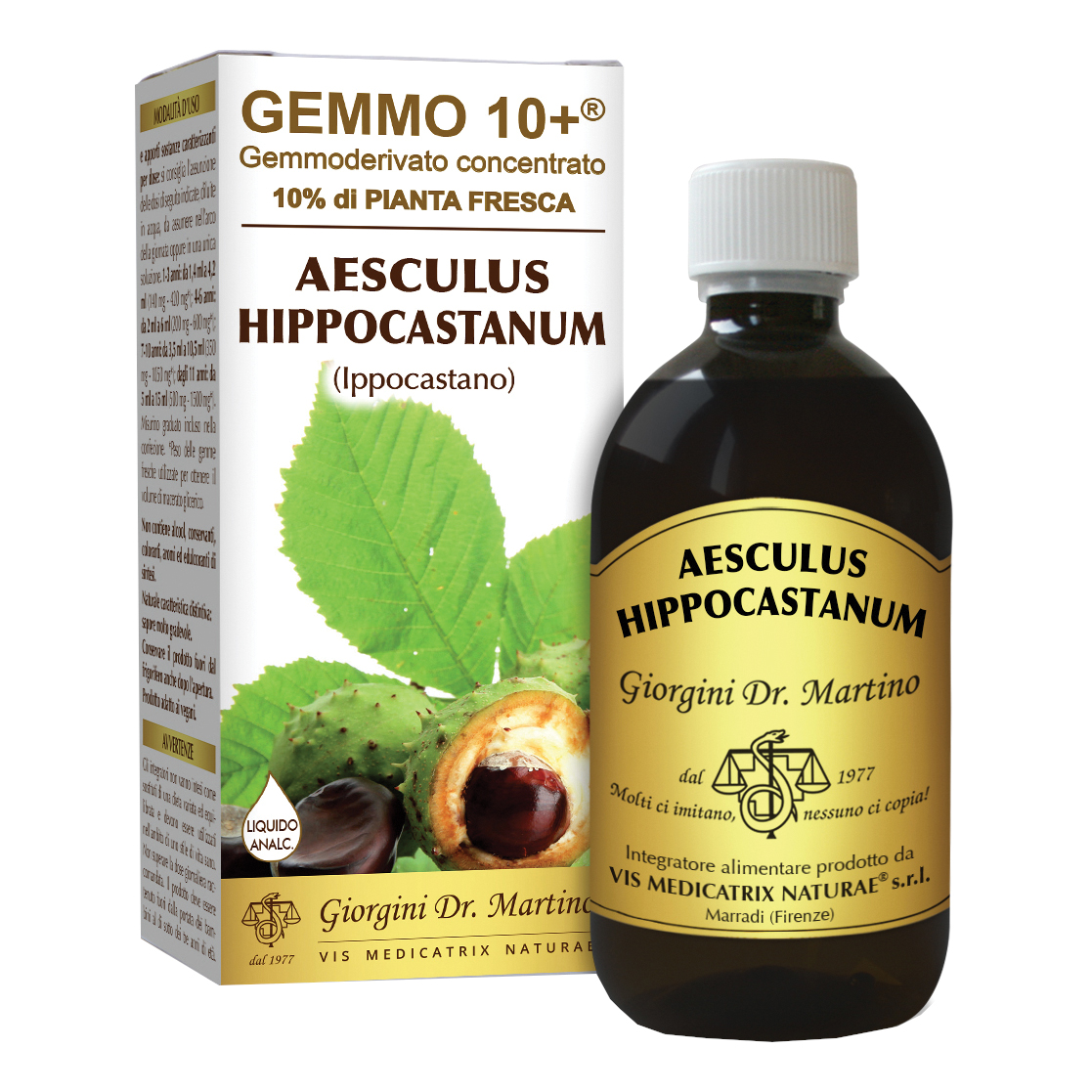 Gemoo 10+ gemmoderivato concentrato ippocastano liquido analcolico aesculus hippocastanum ippocastano 500 ml