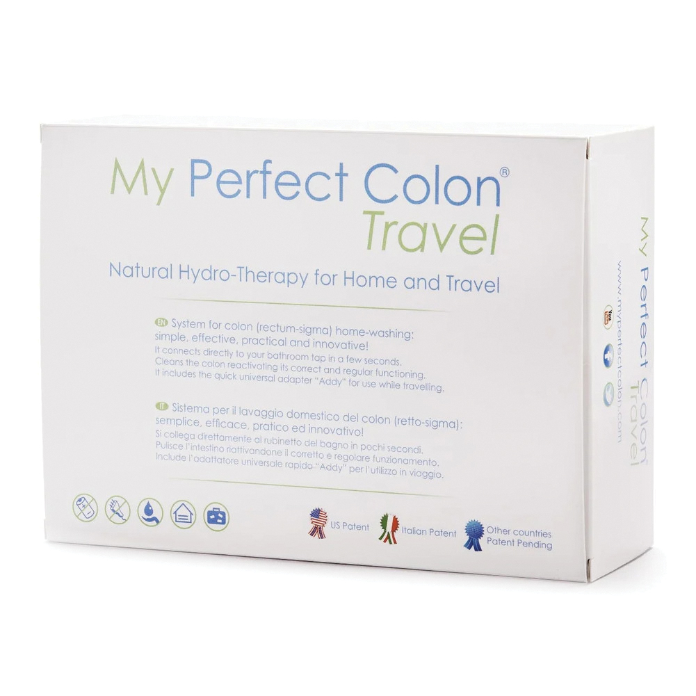 My perfect colon care travel lavaggio intestinale kit my perfect colon care + filtro con adattatore rubinetto + adattatore universale + 12 cannule rettali + astuccio