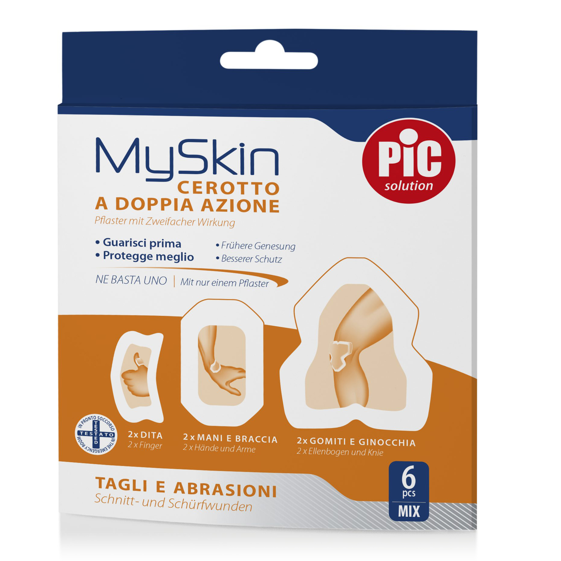 Myskin tagli &amp; abrasioni medicazioni assortite 6 pezzi