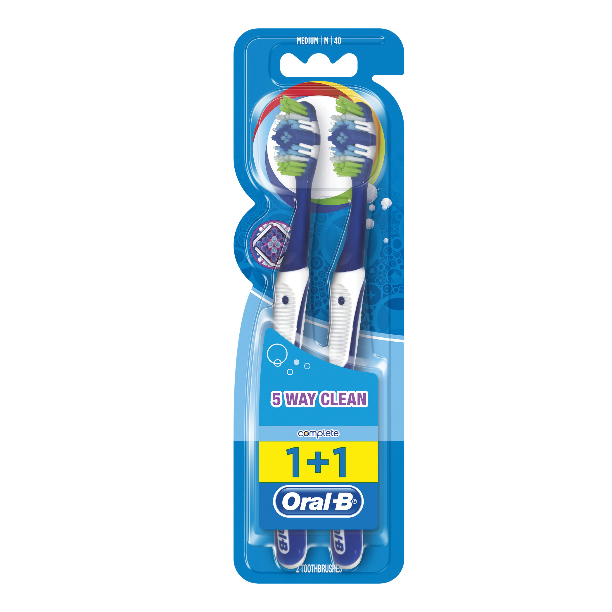 Oral-B Complete 5 Way Clean Spazzolino Manuale Medio 40 mm 2 Pezzi