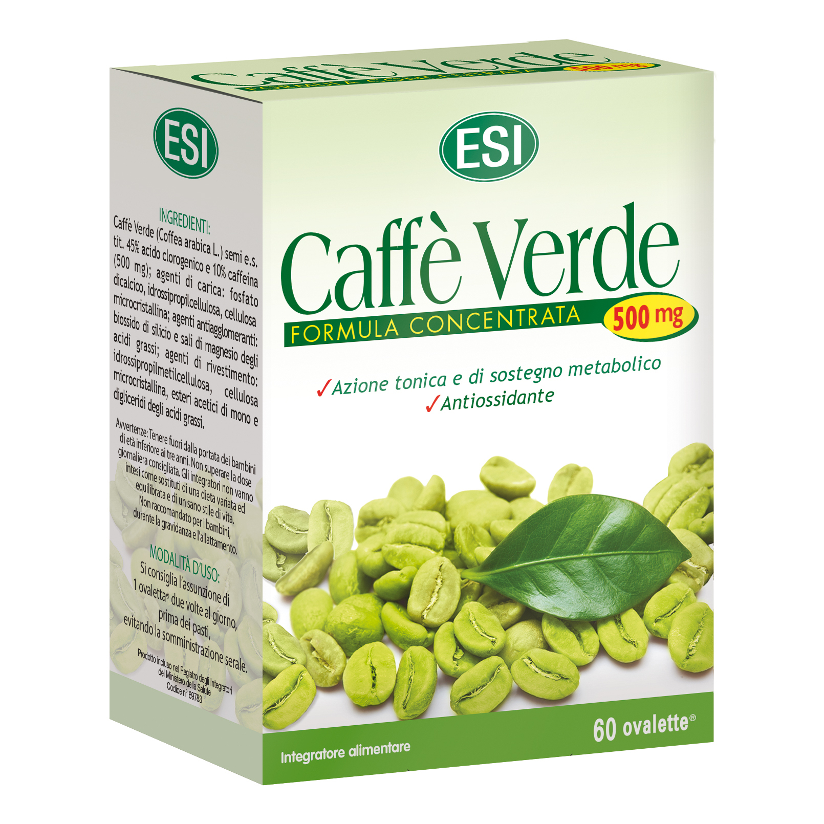 Caffe'verde 60 oval.500mg esi