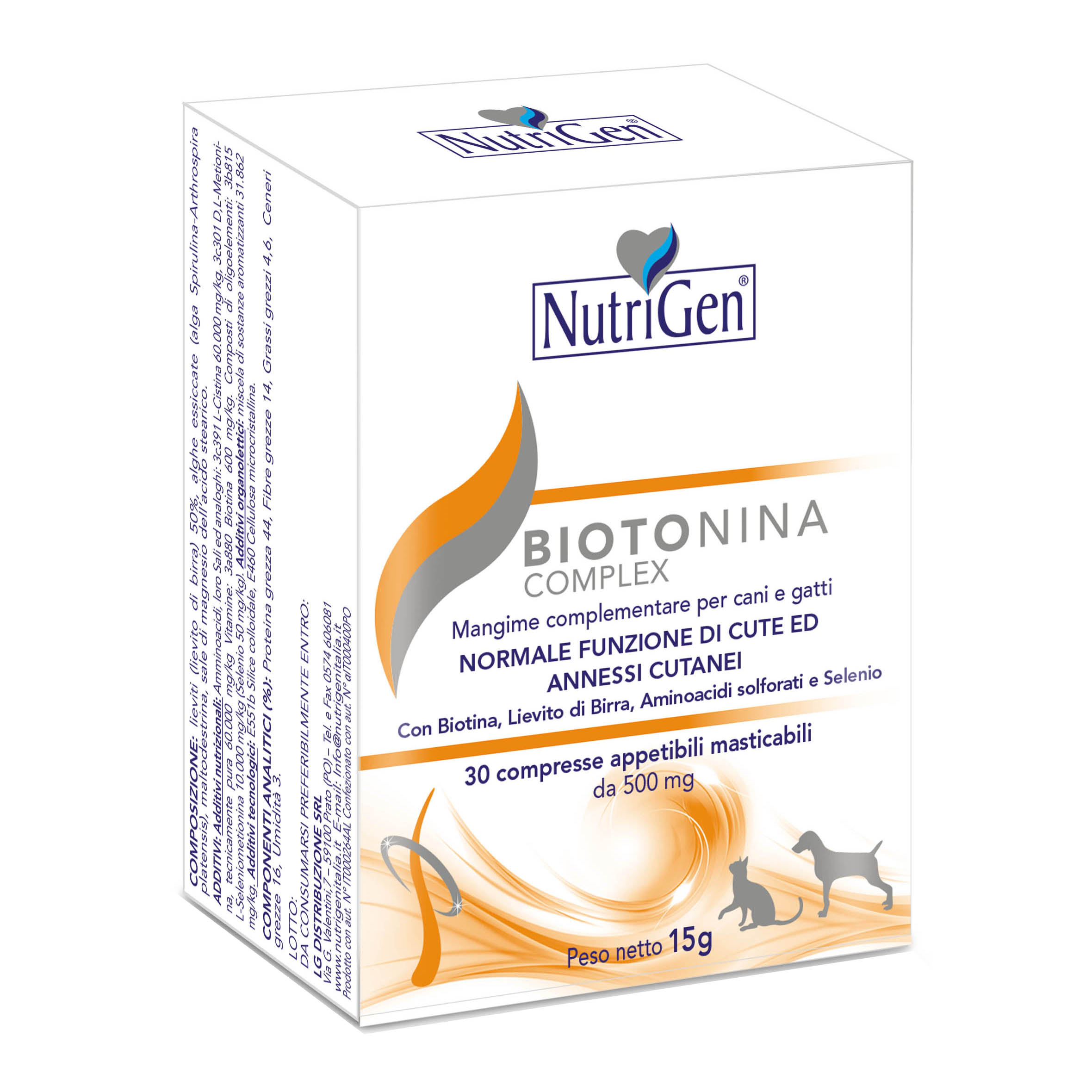 Nutrigen Biotonina Complex Mangime Complementare Per Cute Cani/Gatti 30 Tavolette