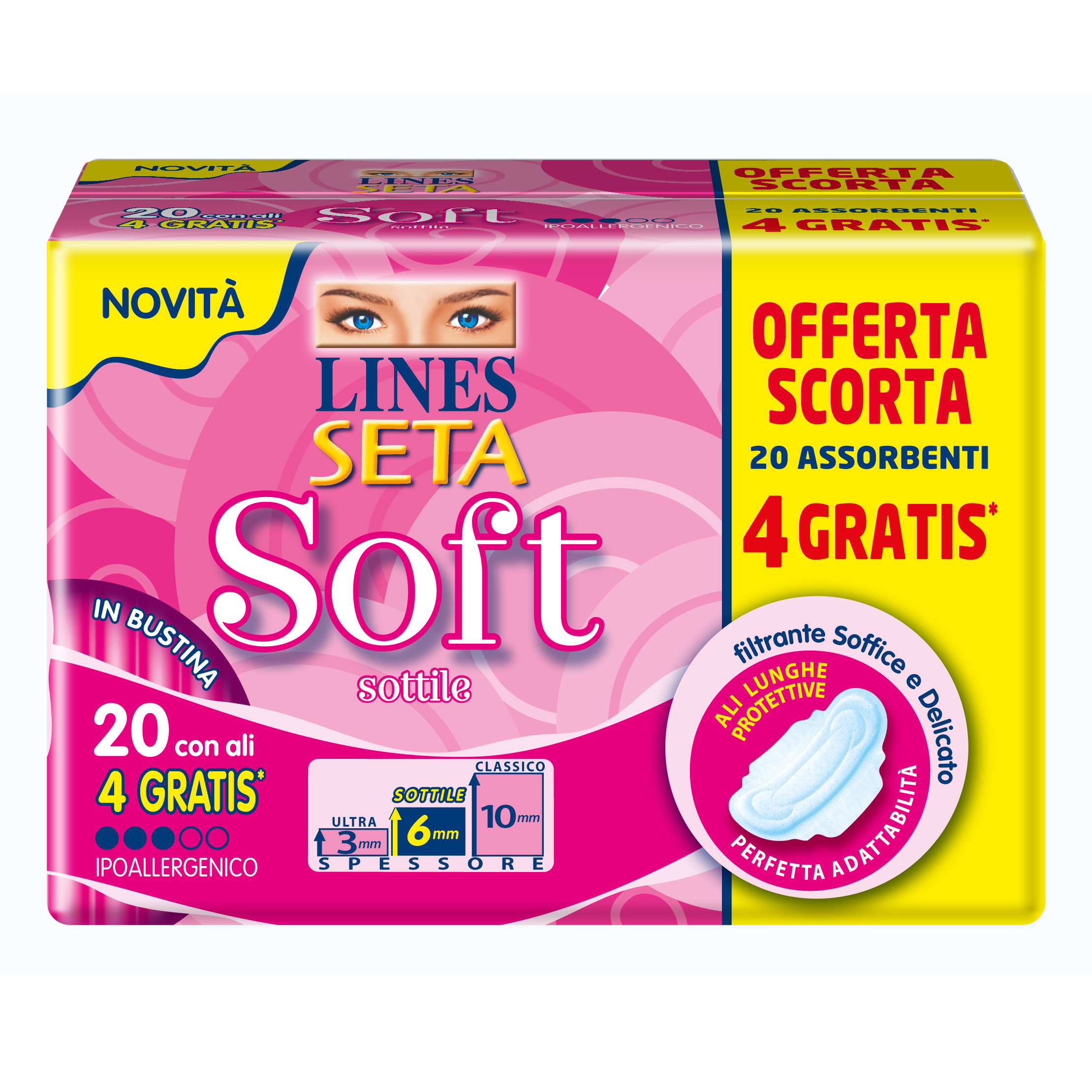 Lines seta soft ali 16+4 pezzi