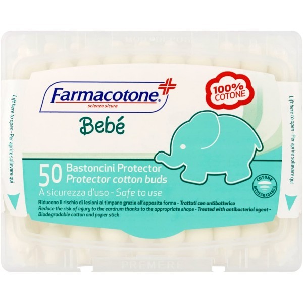 Farmacotone bebe 50 baby protector scatola rettangolare con coperchio apri/chiudi