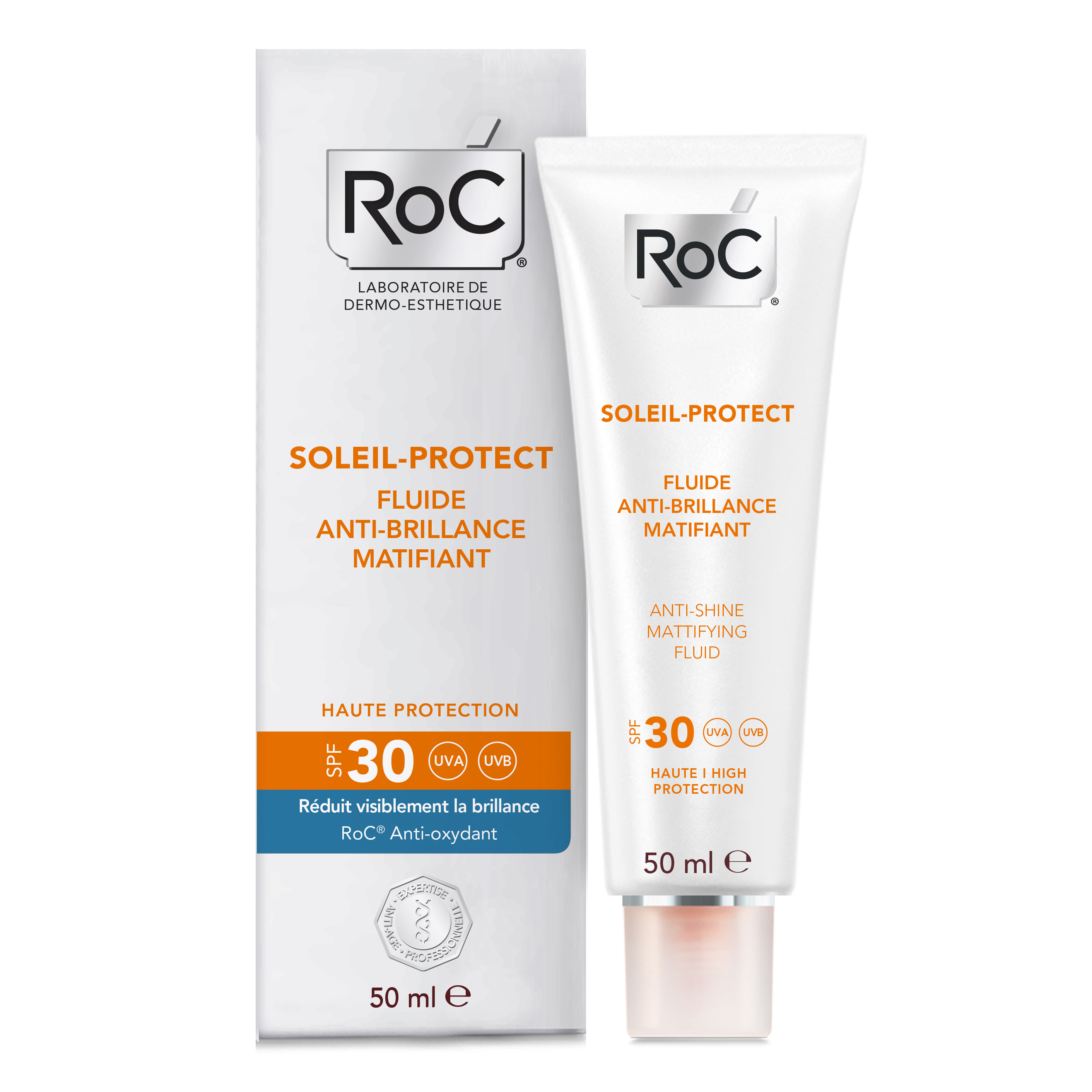 Roc solari soleil protexion + fluida viso anti lucido opacizzante spf30 50 ml