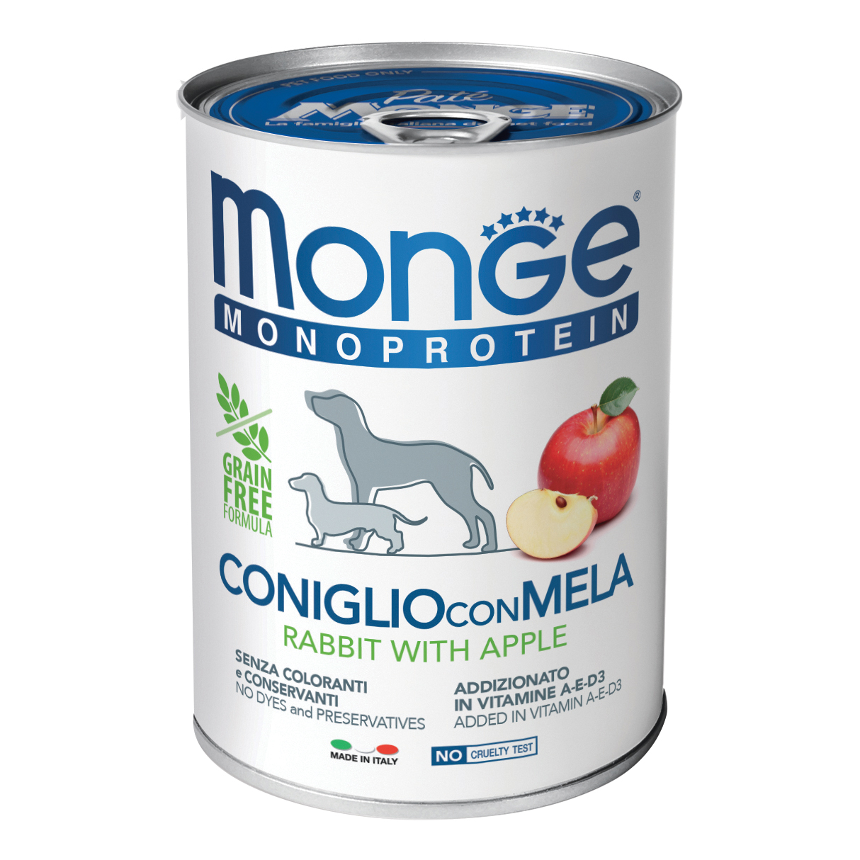 Monge Cane Monoprotein Lattina Adulto Coniglio &amp; Mela 400 Gr