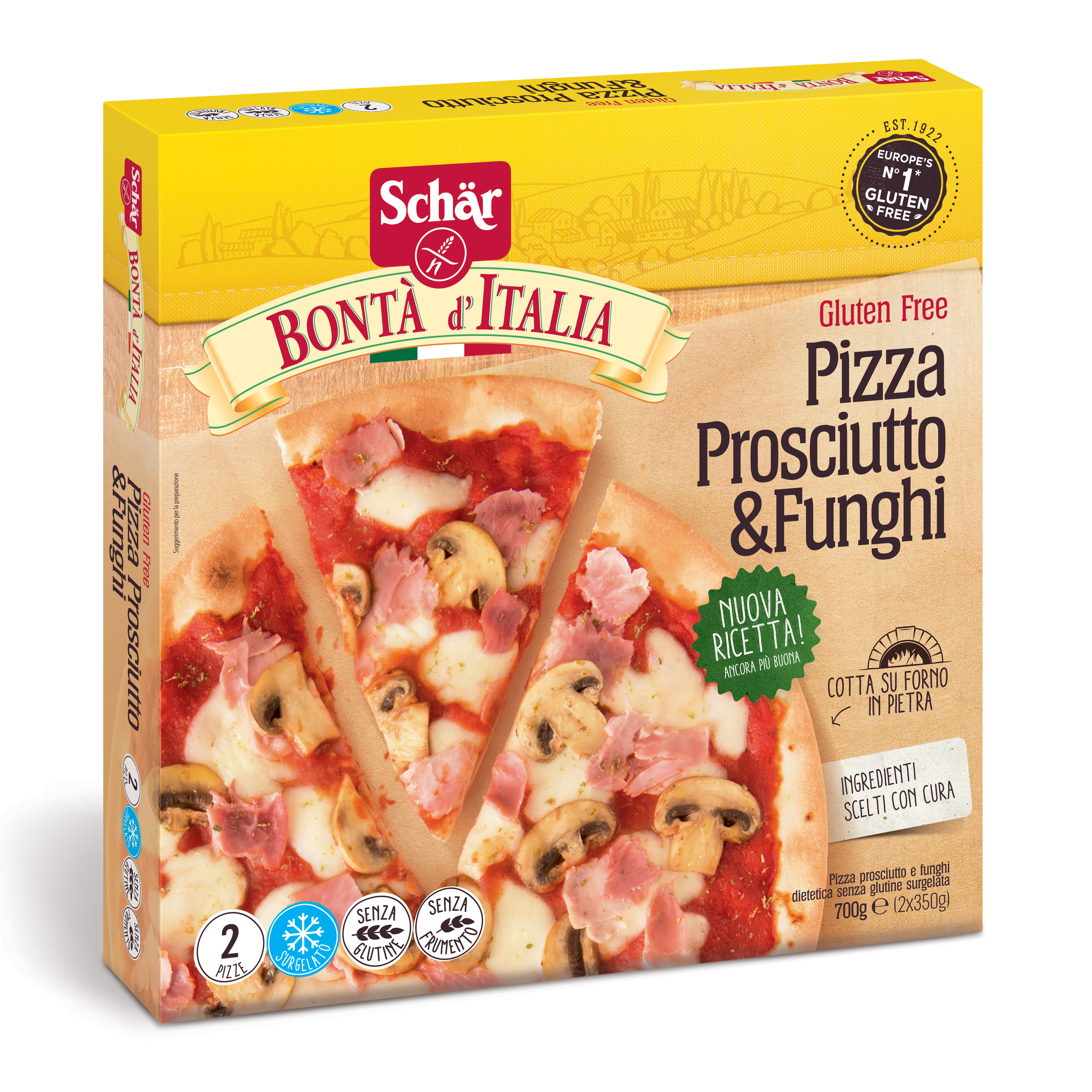 Schar surg pizza prosciutto&amp;funghi bonta'italia 700 g