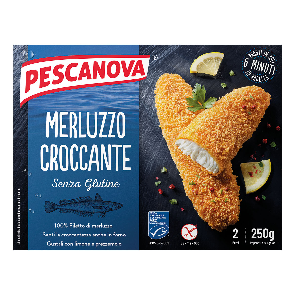 Pescanova merluzzo croccante panato surgelato 3 filetti 340 g