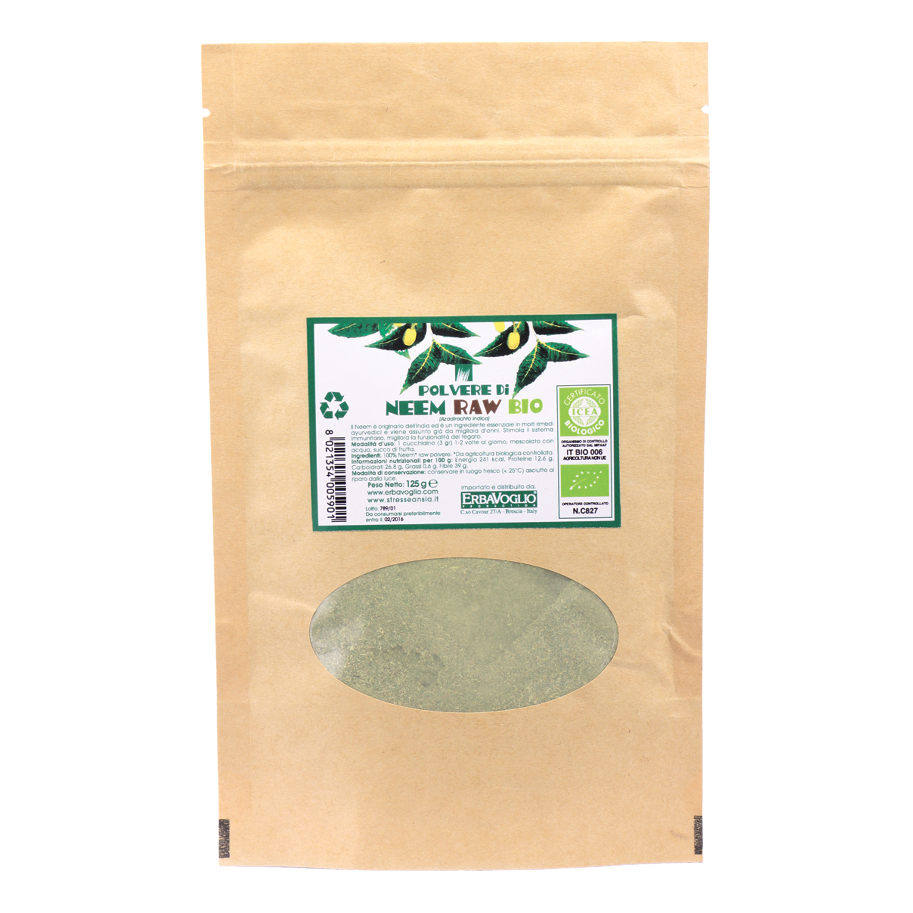 Polvere di neem bio 125 g