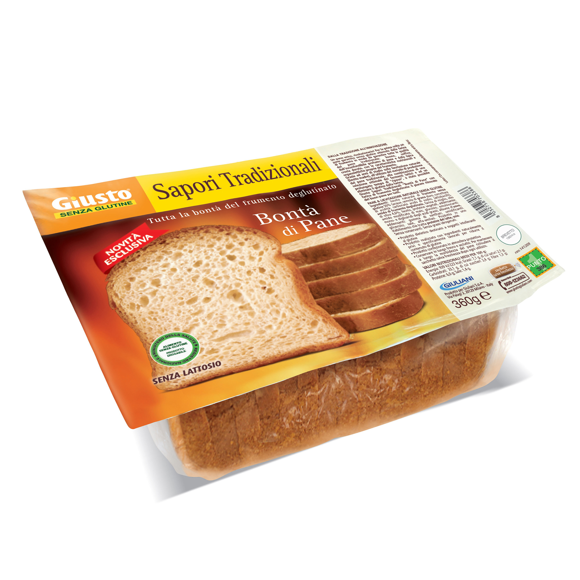 Giusto senza/glutine sapori tradizionali bonta' di pane 360 g