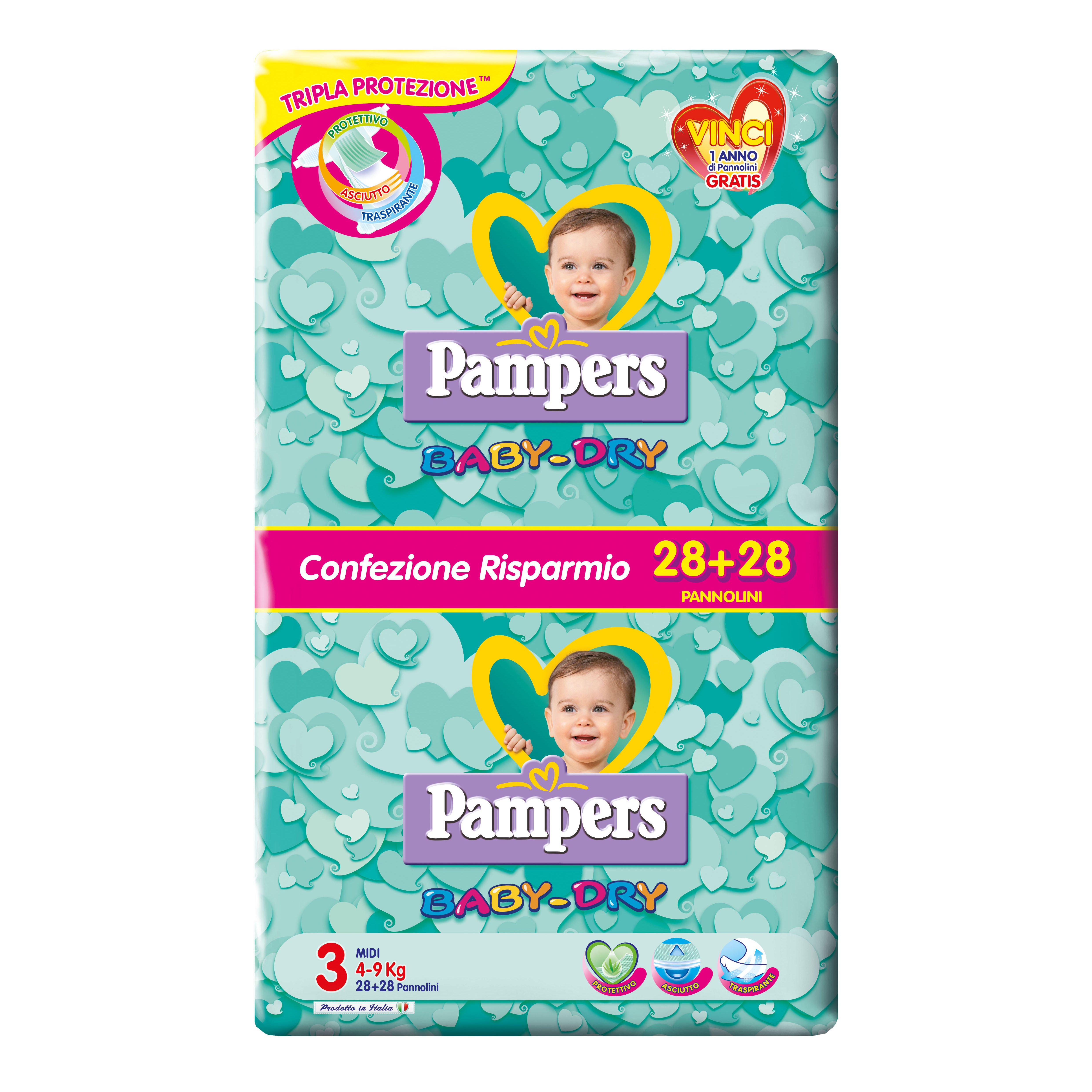 Pampers baby dry midi pd 56 pezzi