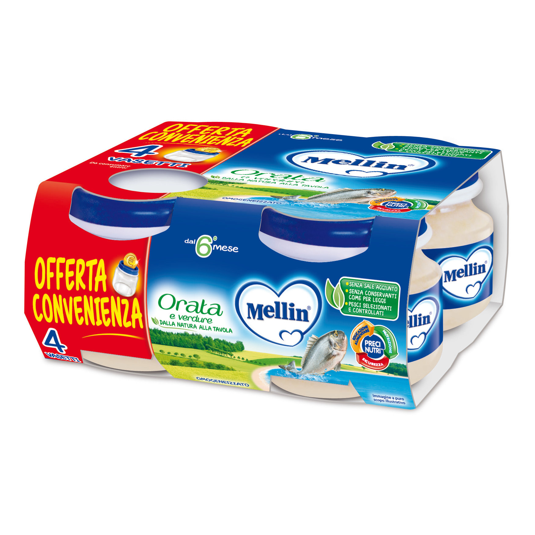 Mellin omogeneizzato orata 4x80g