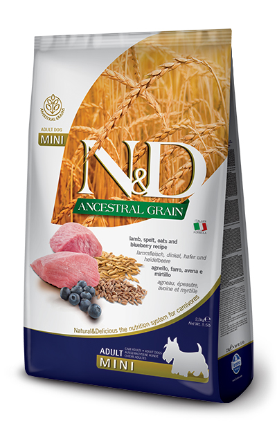 N&amp;d ancestral cereals canine lamb &amp; blueberry adult mini 2,5 kg