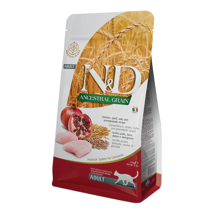 N&amp;d ancestral cereals feline chicken &amp; pomegranate adult cat 1,5 kg