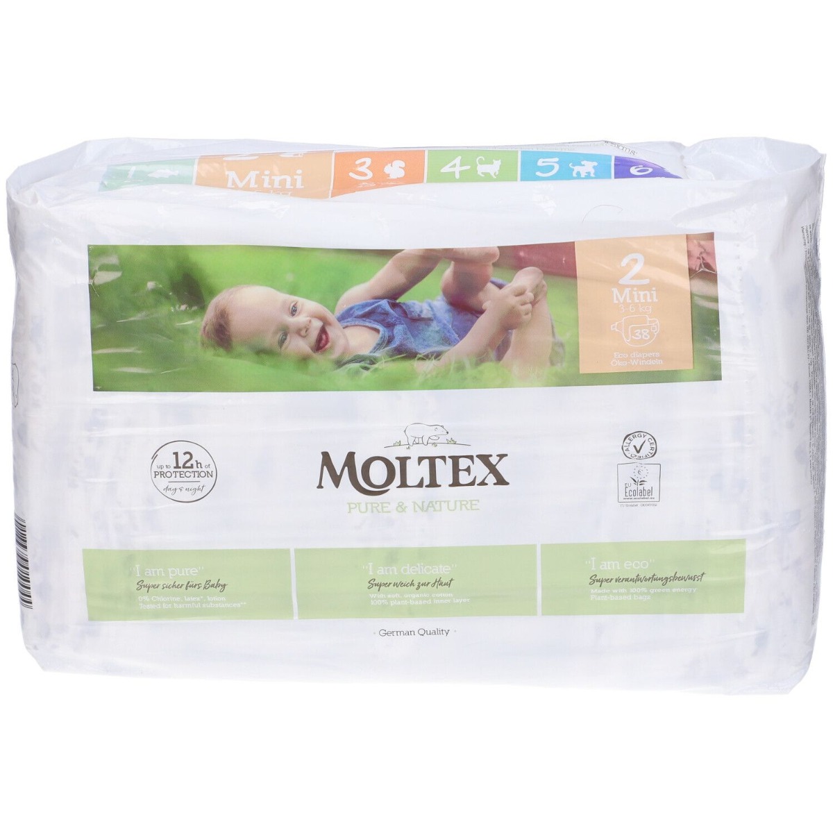 Pannolini Moltex Pure&amp;Nature Mini Taglia 2 -3/6kg- 38 Pezzi