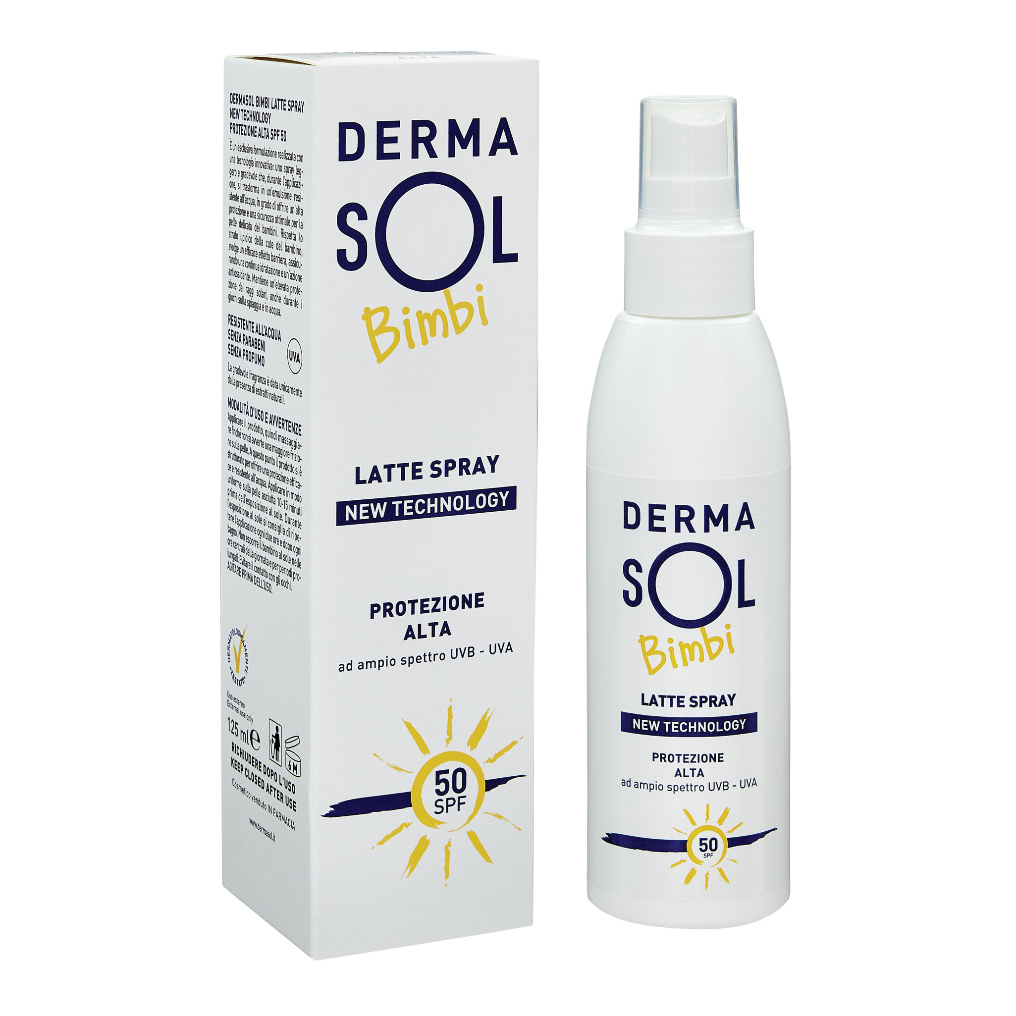 Dermasol bambini spray nuova tecnologia spf 50+ 125 ml